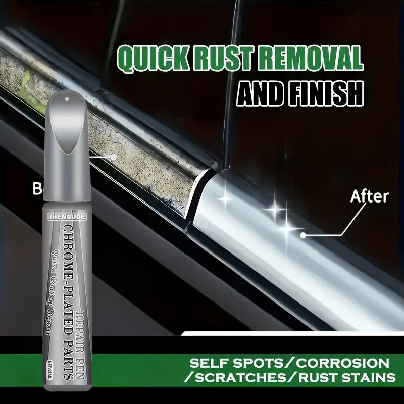Chrome Scratch Repair Pen – Silver Touch-Up Paint Pen for Car Wheel Hubs, Door Handles, Emblems & Metal Chrome Parts