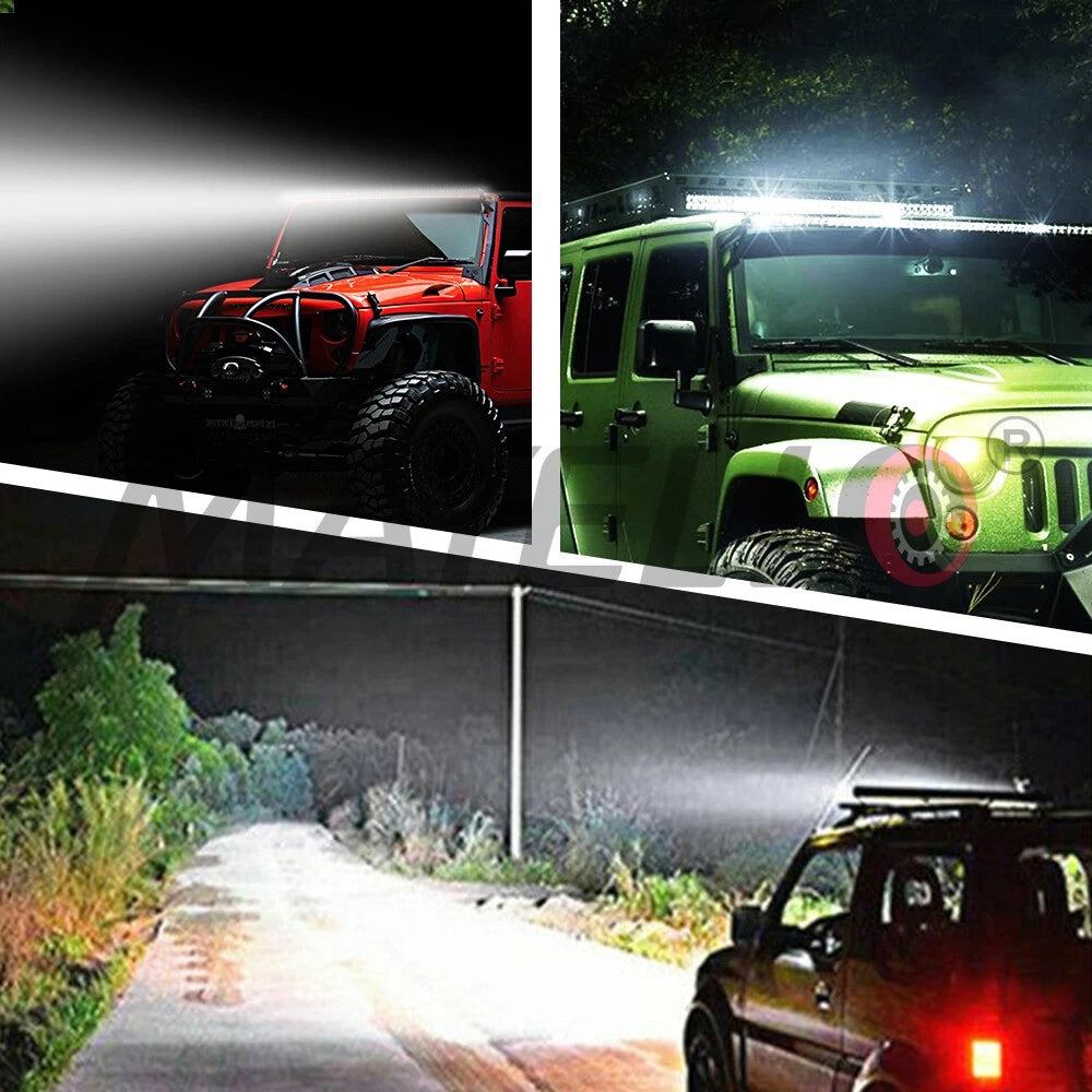 LED Light Bar Double Row Strip – Ultra-Thin 8/15/22 Inch 2000-3000LM Off-Road Work Light for Car Truck Jeep ATV Boat