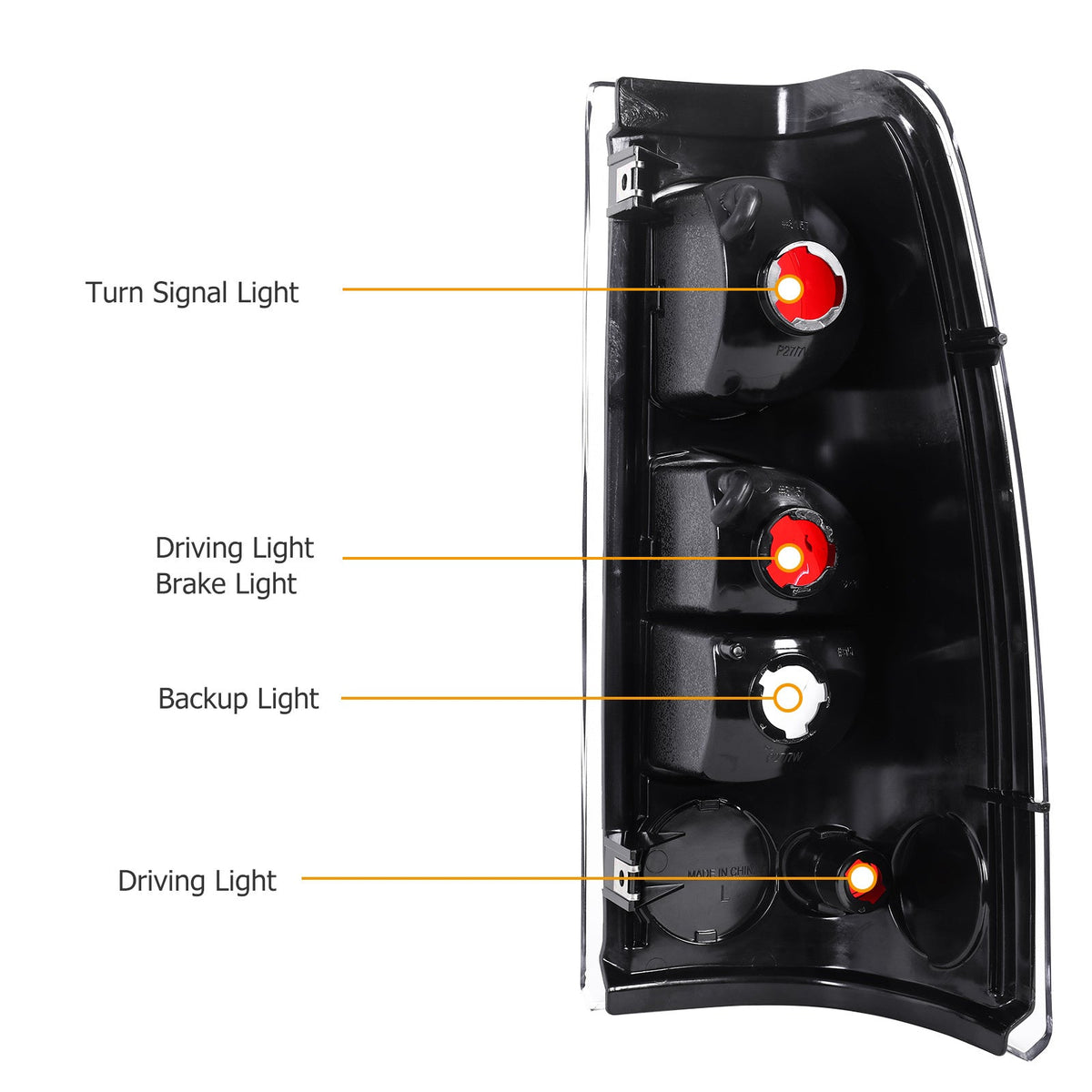 Tail Lights for Chevy Silverado 1500 2500 3500 1999-2006 & GMC Sierra 1999-2003, Direct Replacement Pair, Black Housing Red Lens / Smoked Gray, Polycarbonate Lens