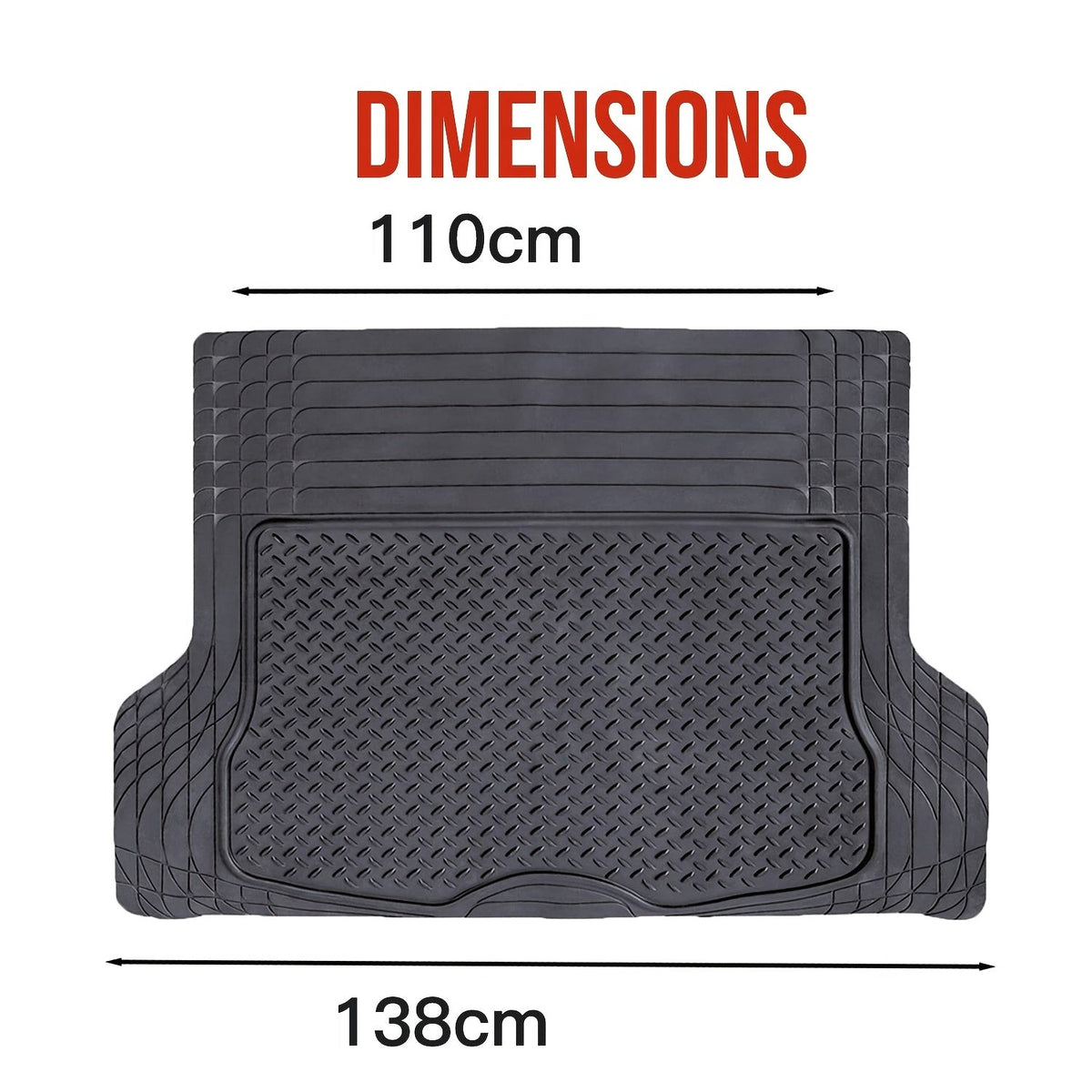 Trunk Cargo Liner Mat – Universal Trim-to-Fit, All-Weather Rubber Protection for Car, SUV & Sedan, Waterproof Seat Back Protector