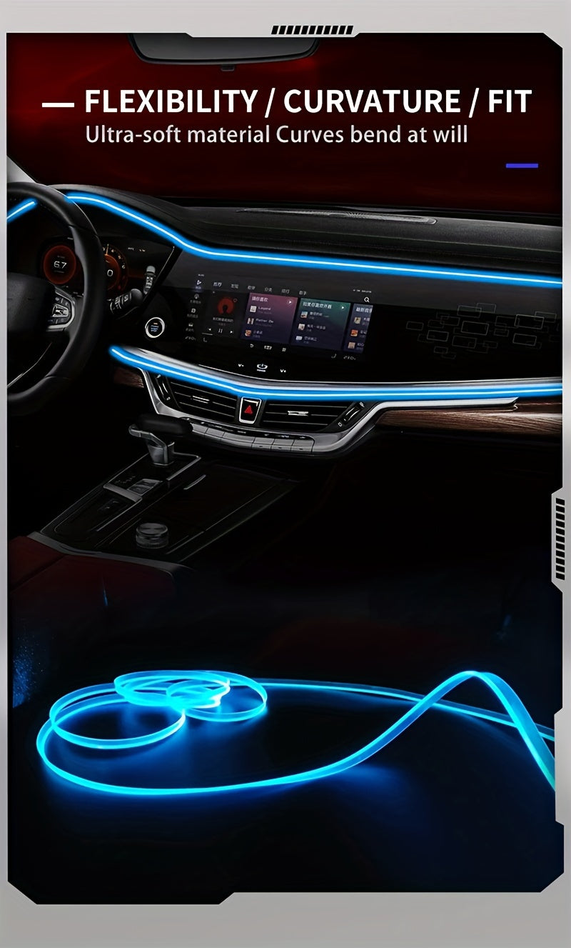Car Interior RGB LED Strip Lights 118 Inch – App Control Neon Ambient Light for Center Console, Dashboard & Armrest, Fiber Optic Decoration