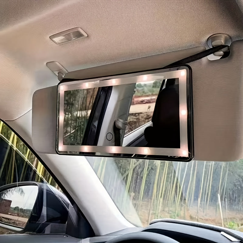 Car Sun Visor Makeup Mirror LED – USB-Powered Vanity Mirror with 3 Light Modes, Universal Fit for Cars Trucks SUVs, Gift for Women Drivers