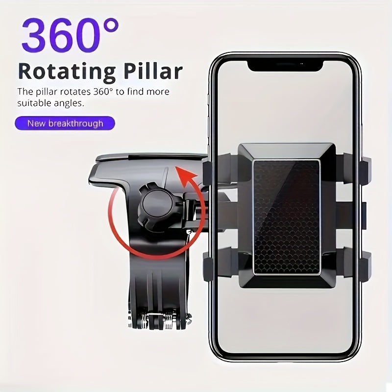 360° Rotating Car Dashboard Phone Mount Holder with Parking Number Plate Card – Universal GPS Navigation Bracket