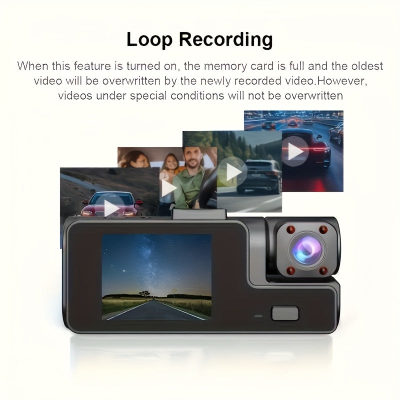 Dash Cam 1080P Dual & Triple Lens – IR Night Vision, 170° Wide Angle, G-Sensor, Loop Recording, 24H Parking Mode, 2" IPS Screen, WiFi Optional