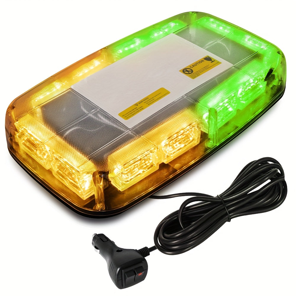 48 LED Roof Strobe Light Bar Emergency Warning Light IP67 Waterproof Magnetic Mount 12V 24V for Plow Truck Construction Vehicle Car Amber Green Red White
