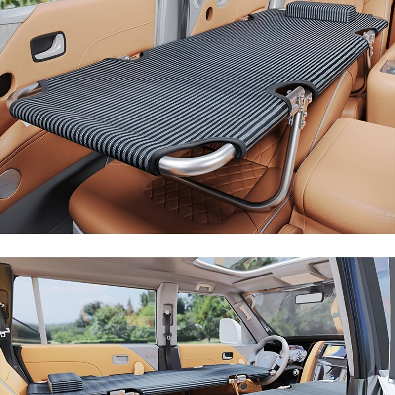 Non-Inflatable Car Bed for Sedan Backseat – Universal Folding Travel Bed for In-Car Sleeping, Portable Rear Seat Mattress for Road Trips & Camping