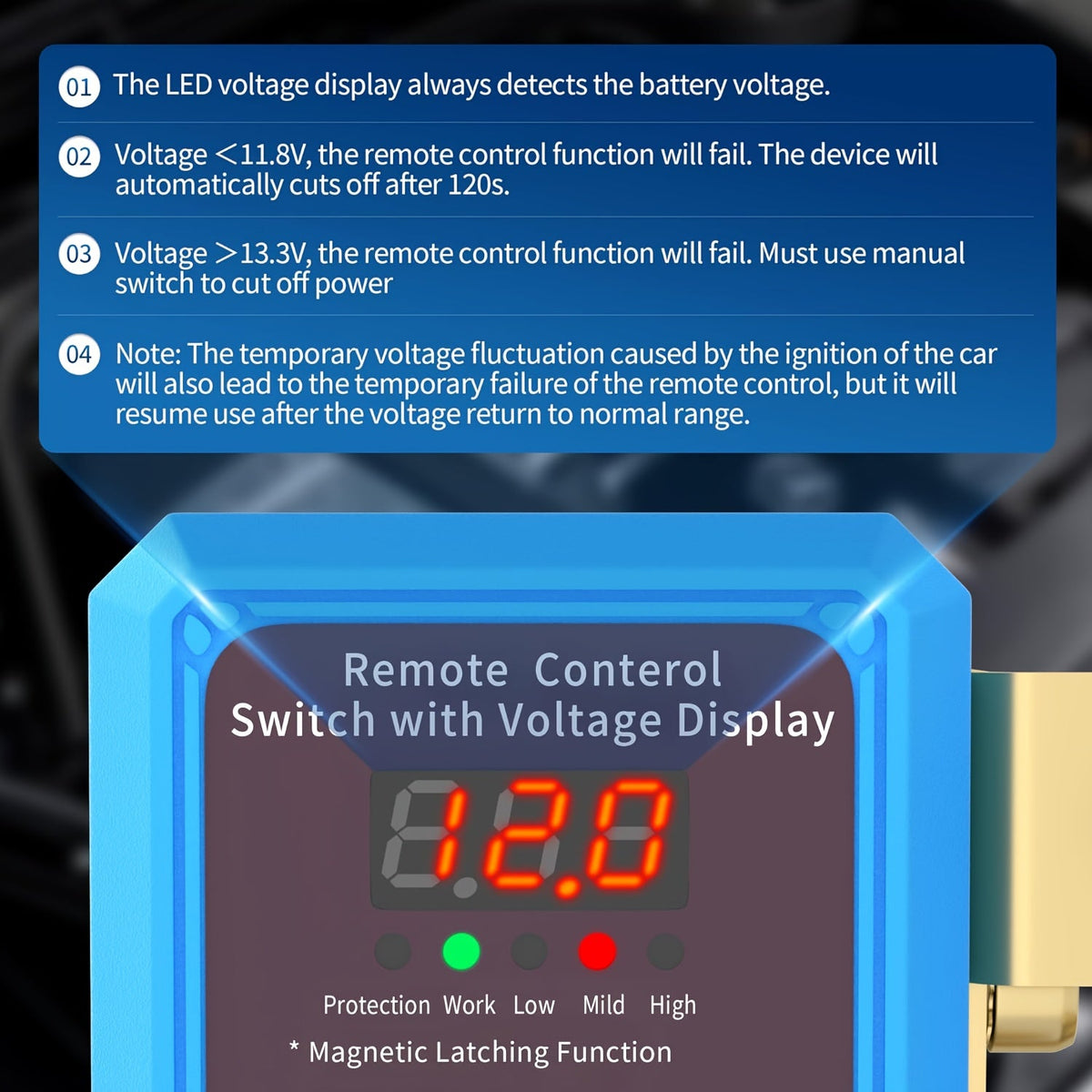 Remote Battery Disconnect Switch 12V 240A | Magnetic Lock Anti-Theft Power Cut-Off with 2 Remote Controllers for Cars Trucks RVs