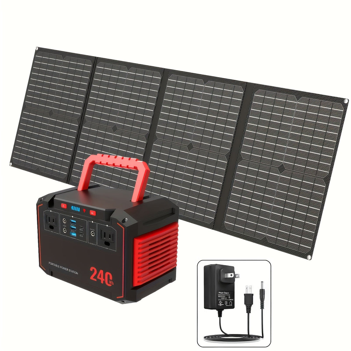 Portable Solar Generator 88.8Wh Power Station | 24000mAh Solar Power Bank AC DC USB Ports for Camping, Emergency, CPAP, Laptops & Outdoor Use