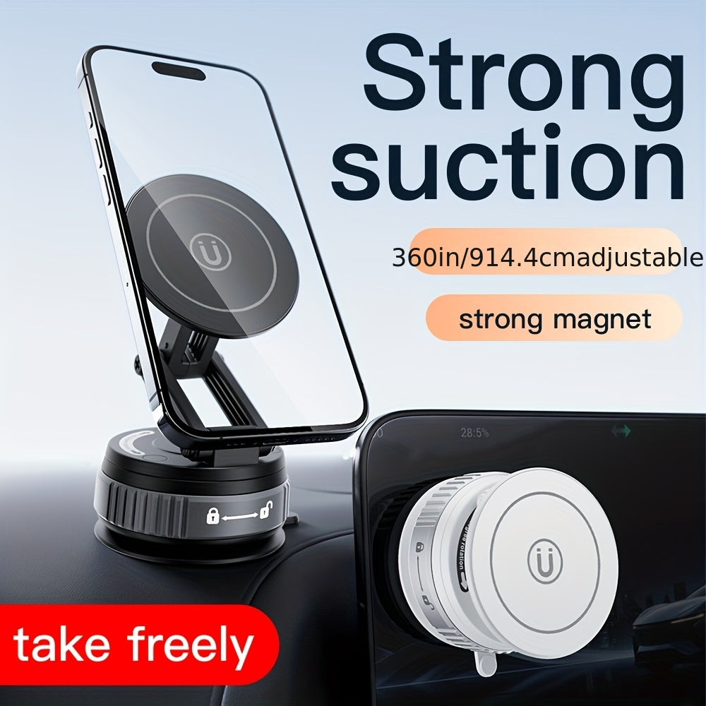 Magnetic Car Phone Mount 360° Rotation – Foldable Universal Holder for iPhone 16 15 14 12 & All Smartphones, Portrait & Landscape