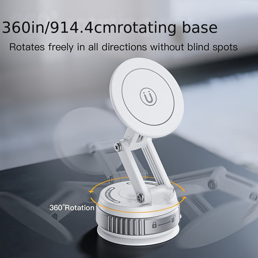 Magnetic Car Phone Mount 360° Rotation – Foldable Universal Holder for iPhone 16 15 14 12 & All Smartphones, Portrait & Landscape