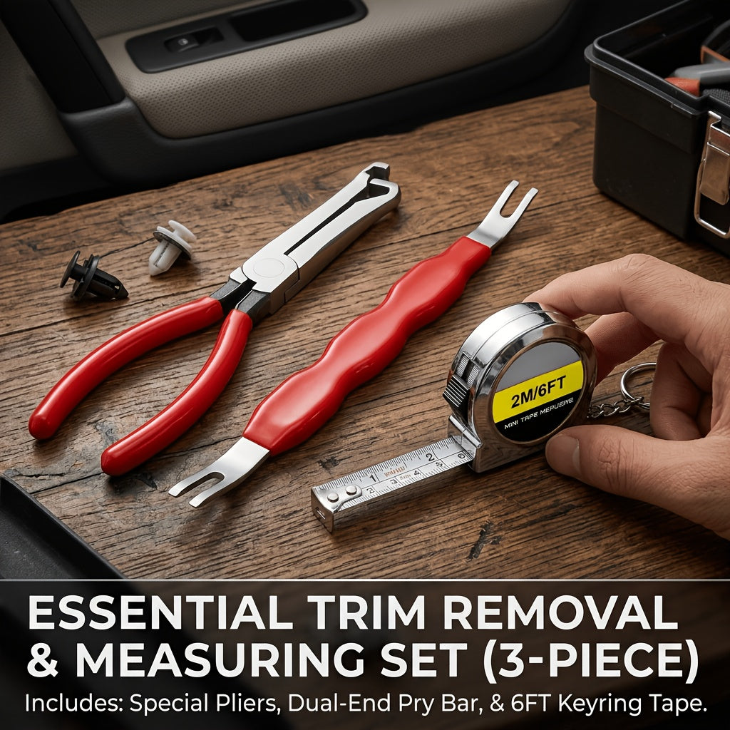 Automotive Electrical Connector Removal Tool Set, 3-Piece Disconnect Pliers Kit with Ruler, Terminal Separator for Car Fuel Line & Wiring Harness, Upgraded Connector Pliers