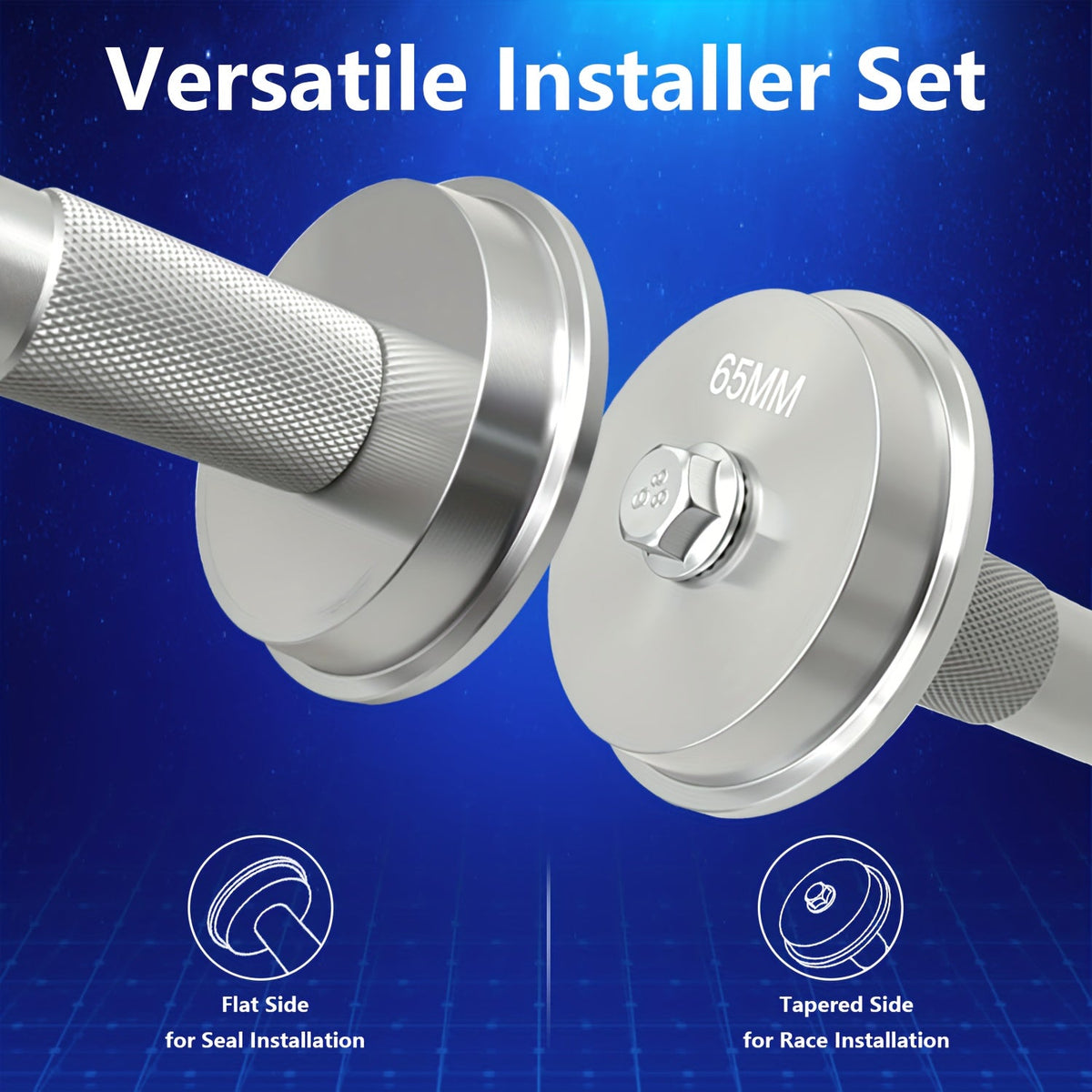 Bearing Race & Seal Driver Kit 10pcs – Bearing Press Installation Set with 9 Double-Sided Adapters, Bushing Driver Tool for Most Vehicles