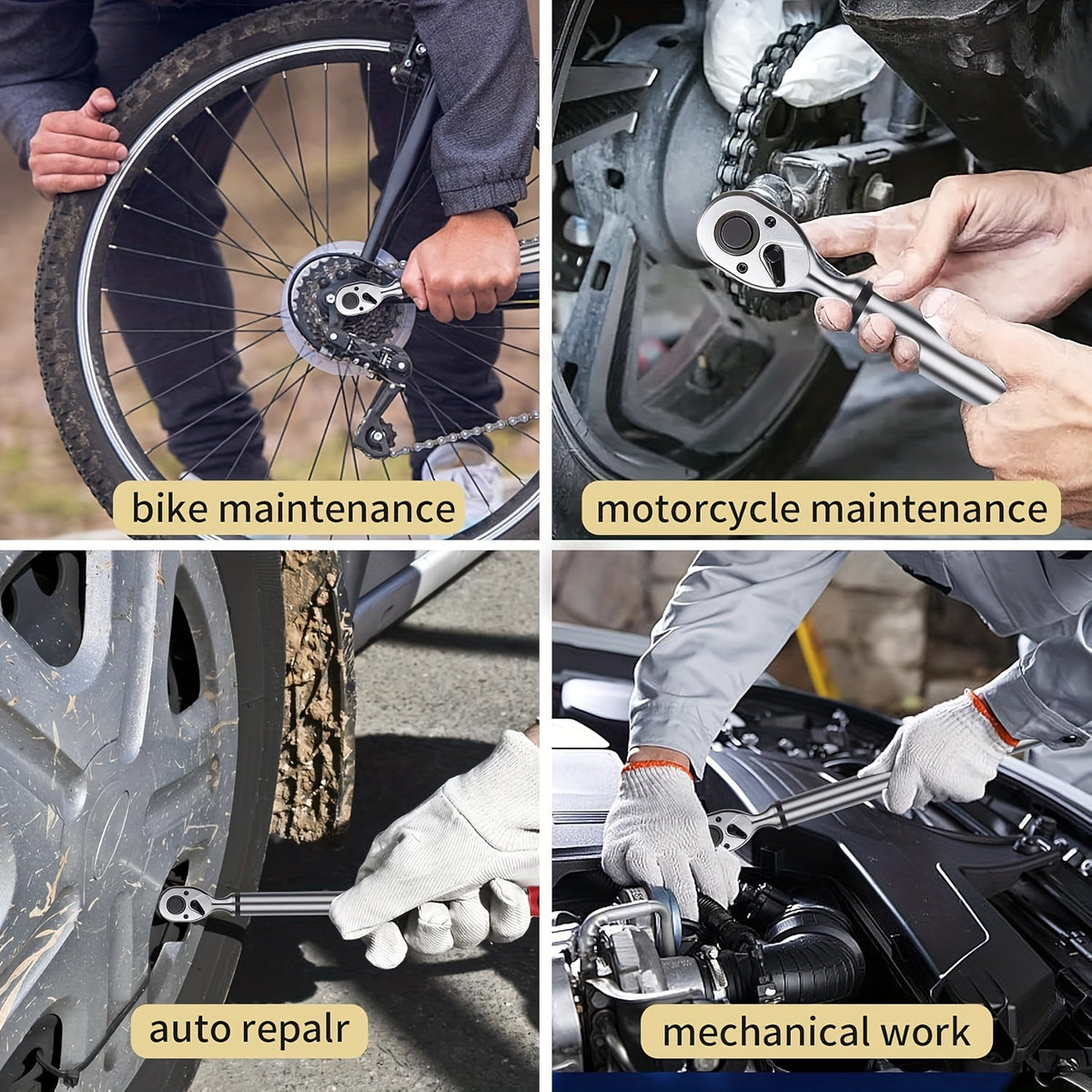 Digital Torque Wrench 1/2" & 3/8" Drive, LCD Display Buzzer & LED Alert, 4-Mode Cr-V, ±1% Accuracy, Preset & Data Storage, for Bike Motorcycle Auto Repair