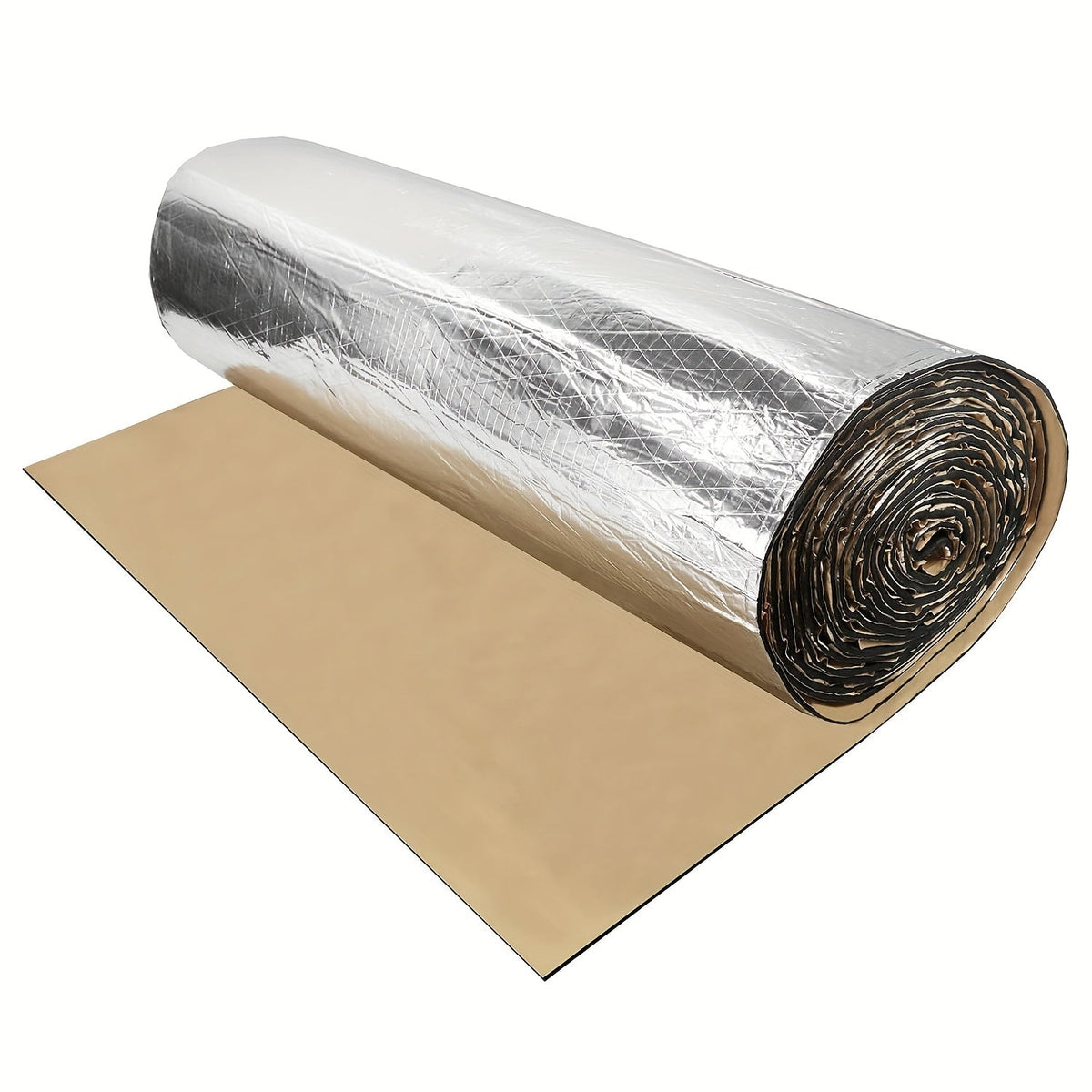 Automotive Aluminum Heat & Sound Insulation Mat 10mm, 315"x16" Roll, Black with Grey Backing, Thermal Noise Barrier for Car Door Floor Hood