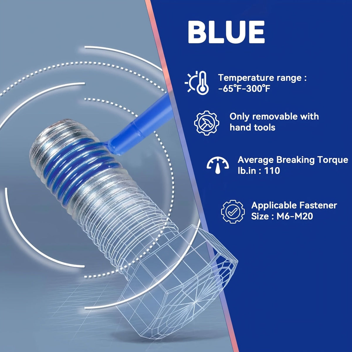 LOOLIFL Thread Sealant Threadlocker – 271 & 243 Formula | Pneumatic & Hydraulic Thread Lock for Bolts, Screws & Fittings | 4-Pack or 6-Pack