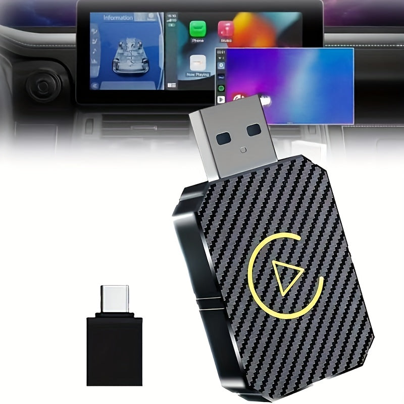 Mini Wireless CarPlay Adapter – Plug & Play Low Latency | Apple & Android Compatible | Wired to Wireless | No Battery Required