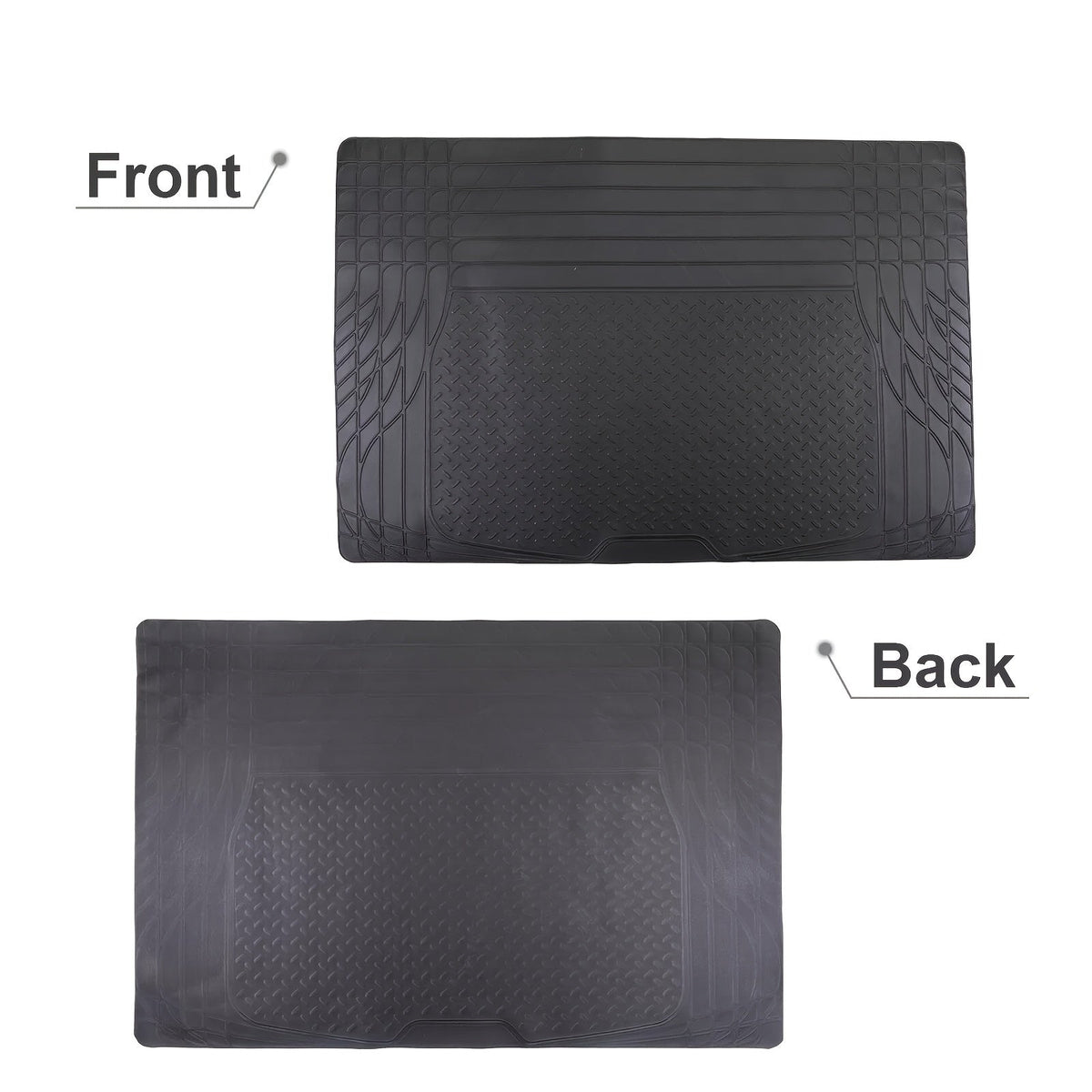 Trunk Cargo Liner Mat – Universal Trim-to-Fit, All-Weather Rubber Protection for Car, SUV & Sedan, Waterproof Seat Back Protector