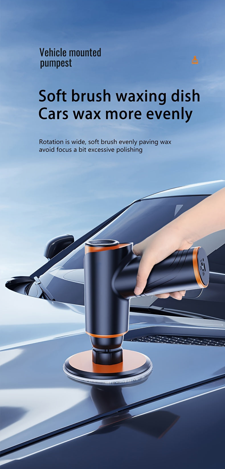 Car Polisher 100W Wireless Rechargeable, Portable Electric Waxing Machine, Scratch Repair Buffer, Multifunctional Orbital Polisher for Cars