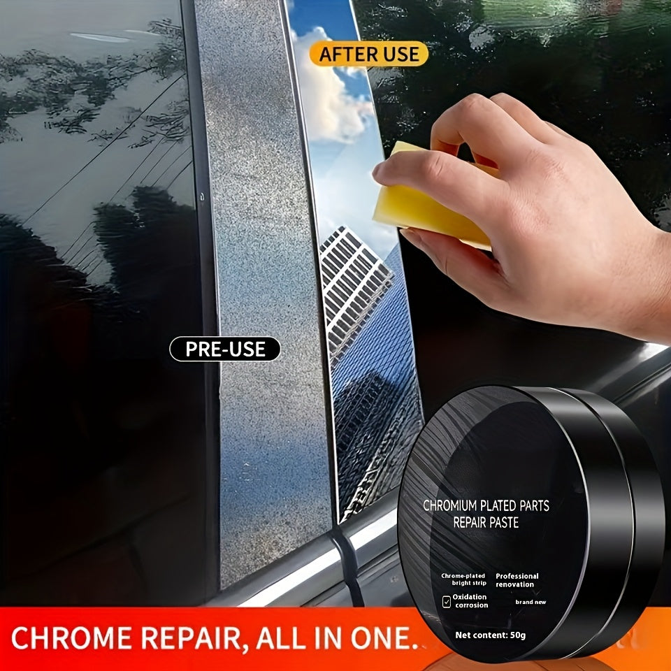 Chrome Trim Repair Paste – Car Door Handle Window Strip Logo Scratch Refurbishment Polish Kit