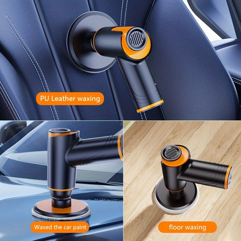 Car Polisher 100W Wireless Rechargeable, Portable Electric Waxing Machine, Scratch Repair Buffer, Multifunctional Orbital Polisher for Cars