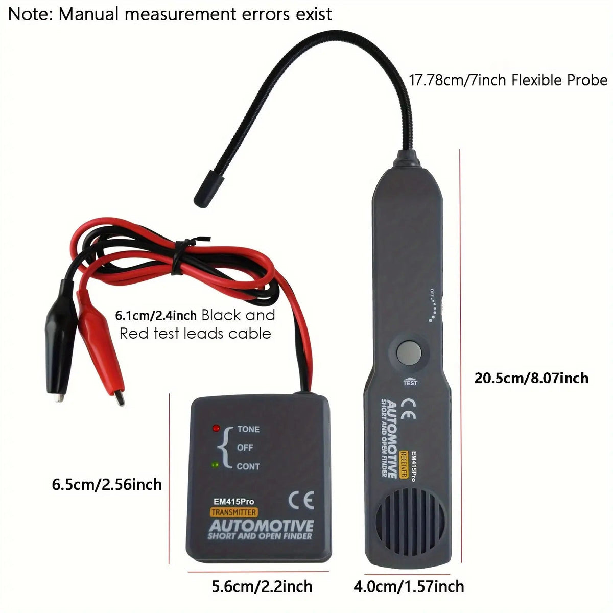 EM415PRO Automotive Short & Open Circuit Finder – 6-42V Wire Tracer, Contactless Cable Detector with 7" Flex Probe for Car Electrical Diagnostics
