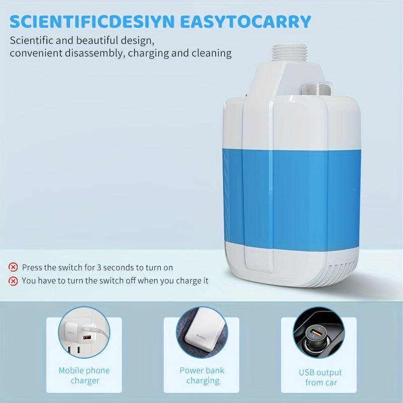 Portable Camping Shower Pump IPX6 Waterproof – Rechargeable USB Outdoor Shower for Camping, Beach, Hiking & Travel