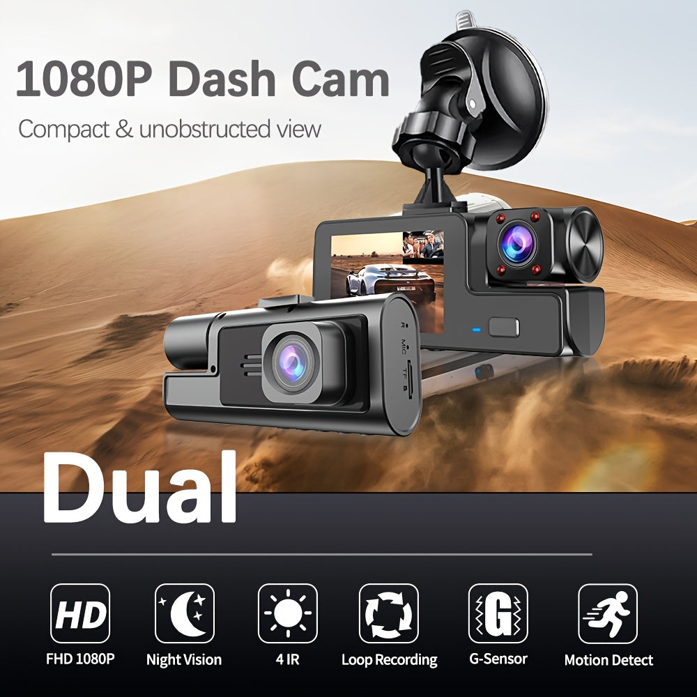 Dash Cam 1080P WiFi Dual Channel – 170° Wide Angle, Super Night Vision, Loop Recording, G-Sensor & Smartphone Remote Access