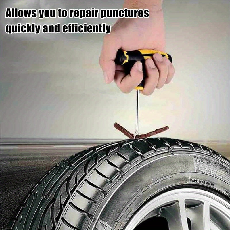 Car Emergency Tire Repair Kit 42PCS, Full-Size Tire Patches for Punctured & Leaky Tires, Easy Self-Repair Roadside Kit for Daily Vehicles