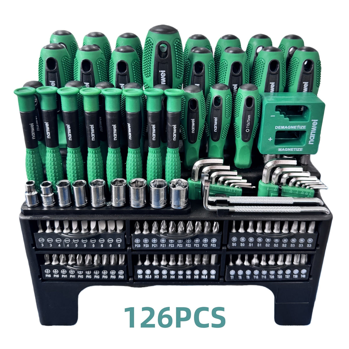 Precision Screwdriver Set 100/126/132PCS Insulated Magnetic Screwdriver Kit with Storage Rack for Electronics Auto Repair