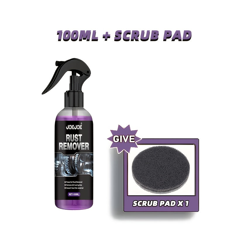 Car Rust Remover & Converter Spray – 3.38oz with Scrubbing Pad | Rust Repair for Auto, RV & Metal Surfaces