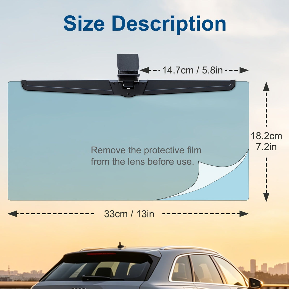 Sun Visor Extender Polarized UV400 Anti-Glare Clip-On – Adjustable Driving Glare Shield | Universal Fit Car SUV Truck Eye Protection