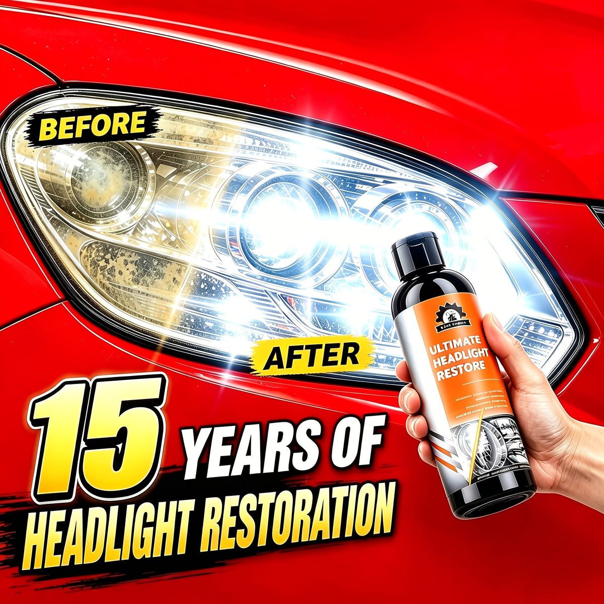 Headlight Restoration Kit No-Polish Formula, Instantly Clears Cloudy Lenses, Enhances Visibility & Brightness, Easy Car Headlight Cleaner & Repair Solution, 1-Pack / 4-Pack