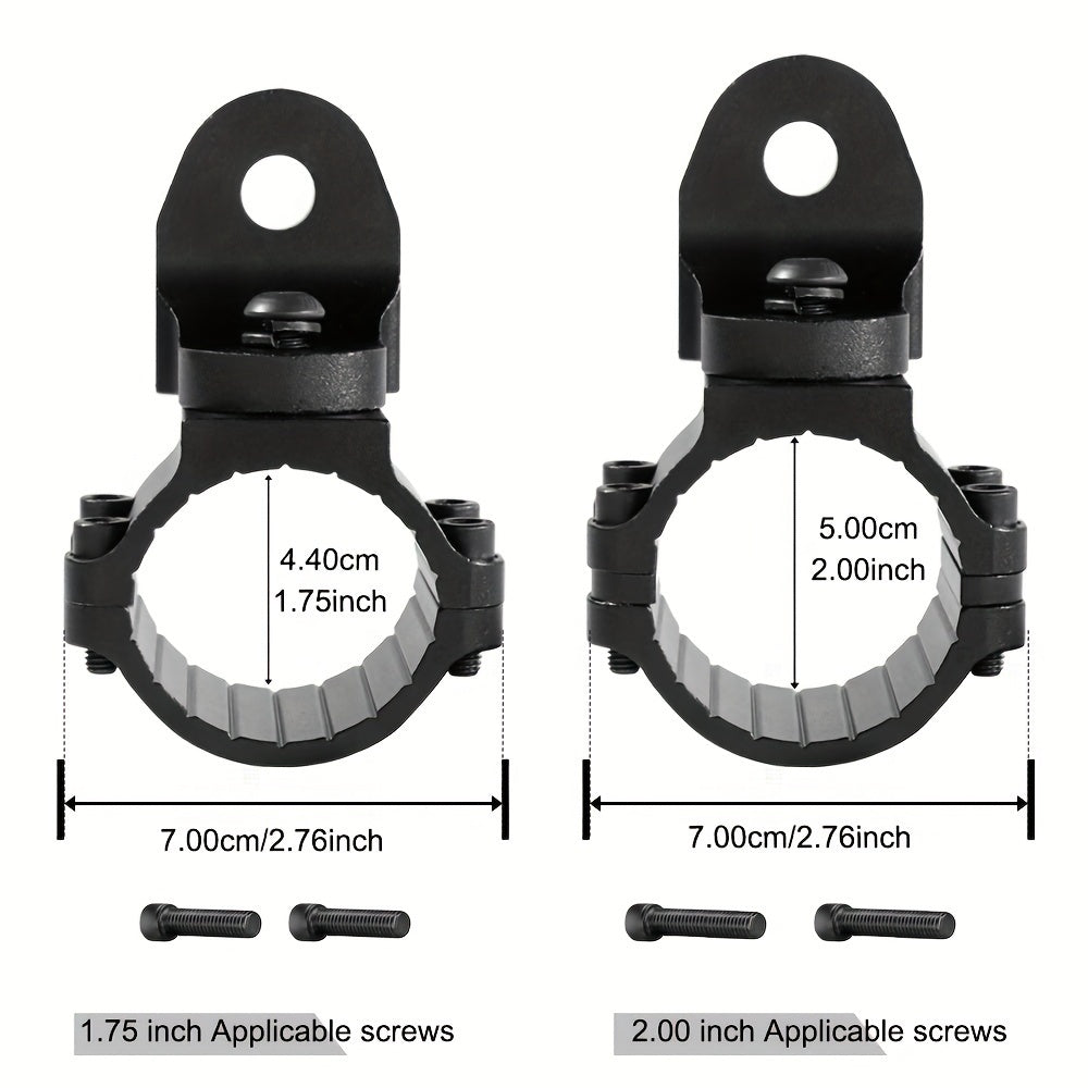 UTV Whip Light Mount 2PCS 360° Rotation Roll Cage Clamp 1.75"-2" – Aluminum LED Bracket for Polaris RZR Can-Am Jeep Off-Road Black Red Blue