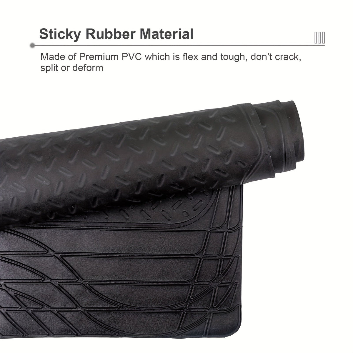 Trunk Cargo Liner Mat – Universal Trim-to-Fit, All-Weather Rubber Protection for Car, SUV & Sedan, Waterproof Seat Back Protector