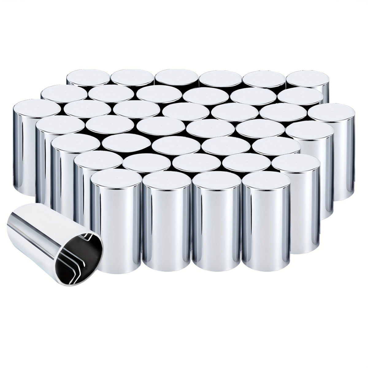 Lug Nut Covers 33mm x 3.5" Chrome ABS – Push-On Spike Caps for Semi Truck Trailer Hub Piloted Wheels, Anti-Loose Design, 20 40 or 60 Pack