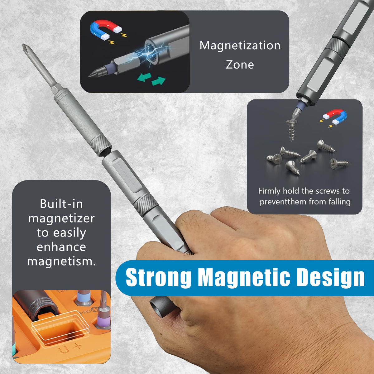 42-in-1 Magnetic Precision Screwdriver Set – Ratchet Mini Screwdriver Kit for PC, Phone, Watch & Bicycle | Removable Self-Assembly DIY Tool Kit