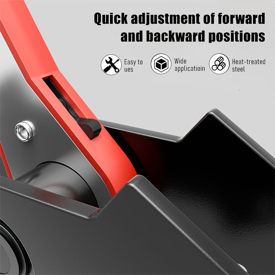 Brake Caliper Compression Tool with 360° Swing Ratchet, Carbon Steel Brake Piston Compressor & Cylinder Adjuster, 2 Pressure Plates Included, Quick Ratchet Brake Wrench for Vehicle Brake Maintenance