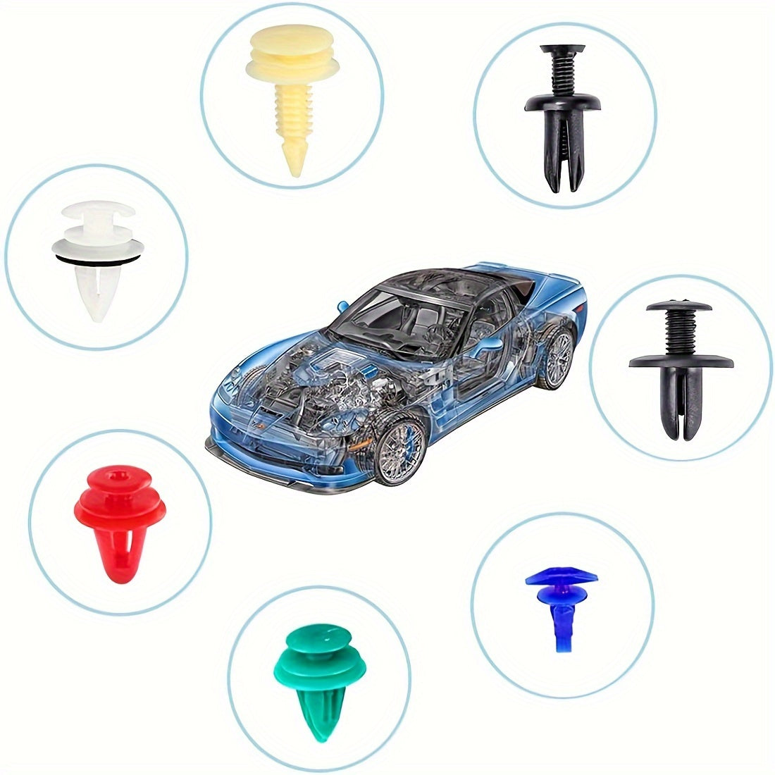 Car Body Clips & Fastener Kit 680+45pc | Universal Automotive Bumper Door Panel Trim Clips Push Fender Rivet Expansion Screws with Removal Tools