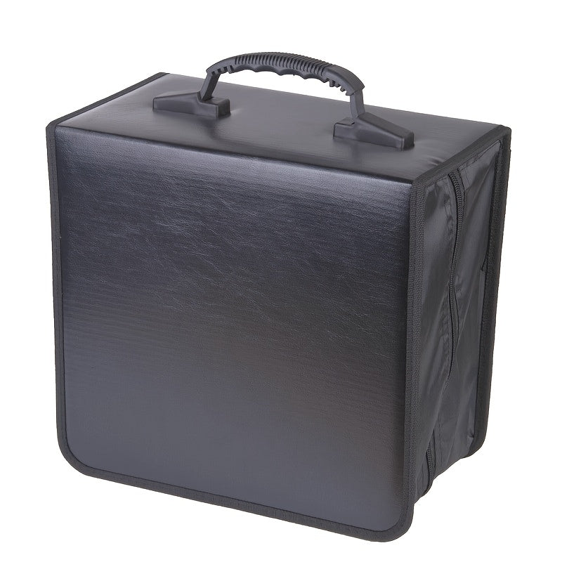 520-Slot CD DVD Holder Case PU Faux Leather – Large Capacity Disc Storage Bag with Zipper & Handle, Dust & Scratch Protection for Music, Movies & Games