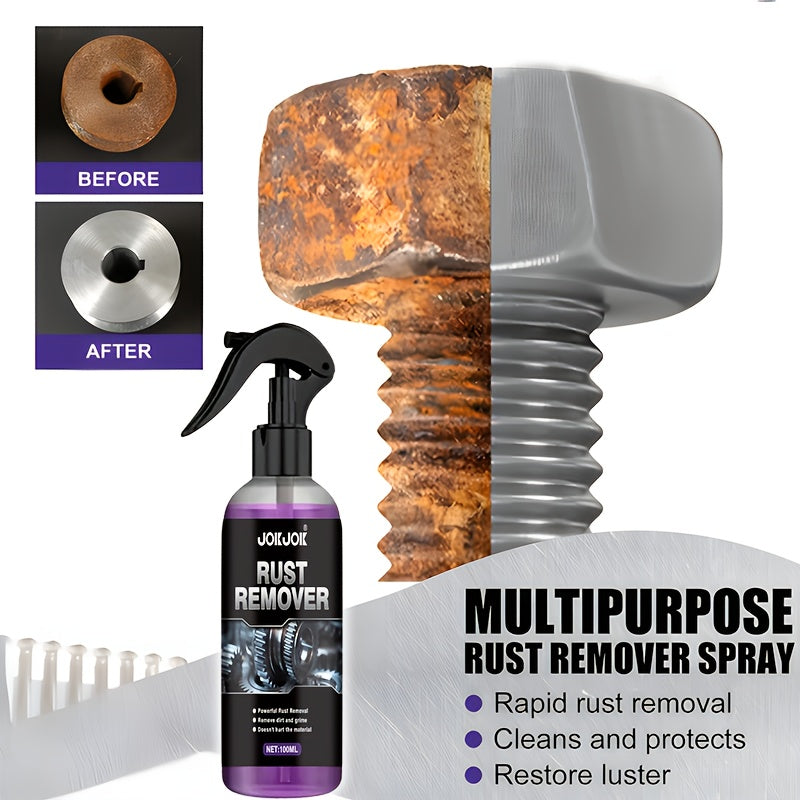 Car Rust Remover & Converter Spray – 3.38oz with Scrubbing Pad | Rust Repair for Auto, RV & Metal Surfaces