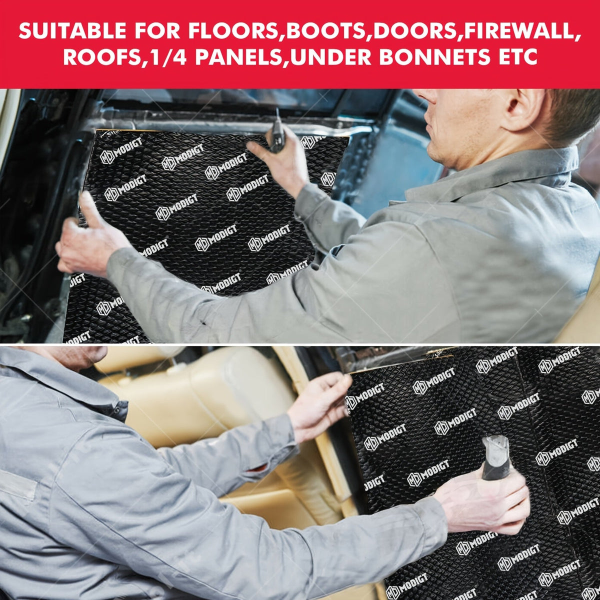 Butyl Sound Deadener Mat 10-Pack 10"x15" – Noise Insulation, Vibration Dampening & Heat Shield for Car, SUV, Truck, Van & RV