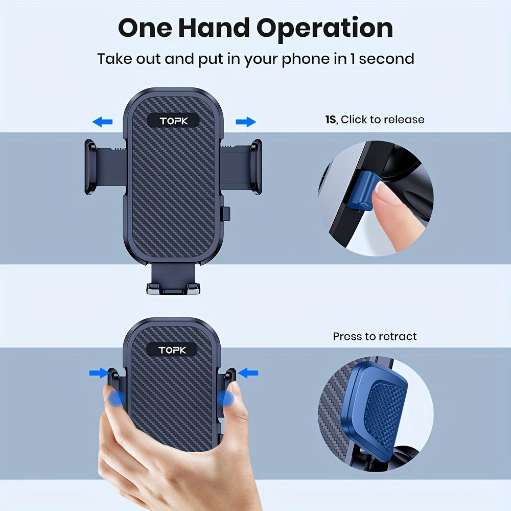 TOPK D38Z Car Phone Mount, Dashboard & Air Vent, Adjustable Horizontal & Vertical, Universal Fit for All Smartphones