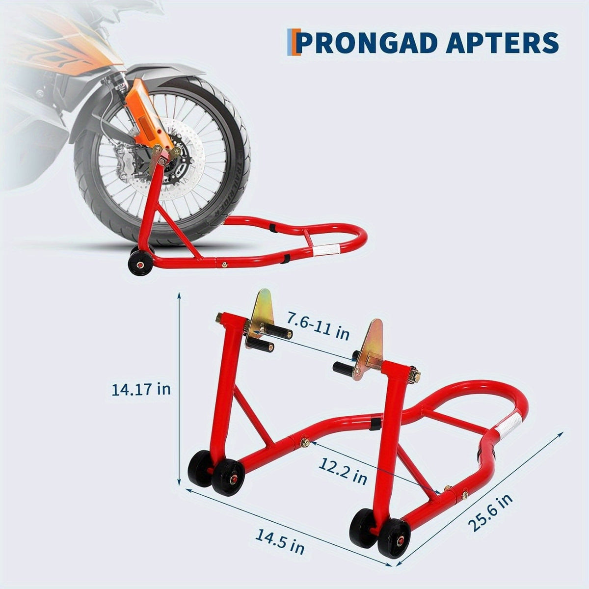 Motorcycle Paddock Stand Front & Rear Combo 900 Lbs - Universal Lift Stands for Yamaha Honda Suzuki BMW Kawasaki, Heavy Duty Steel, Black Red Yellow