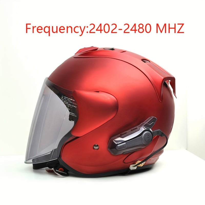 Motorcycle Helmet Bluetooth Intercom Headset – Wireless 2-Rider Communication, Compatible with Full-Face, 3/4 & Open-Face Helmets