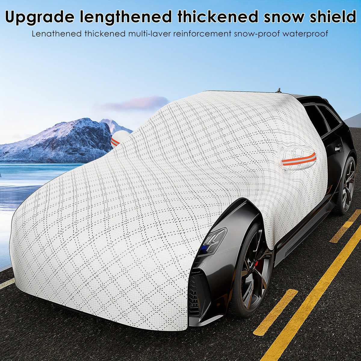 Windshield Snow Cover & Frost Guard – Universal Fit, Thickened All-Season Sun Shade & Ice Protector for Car Truck SUV, Front Window Cover