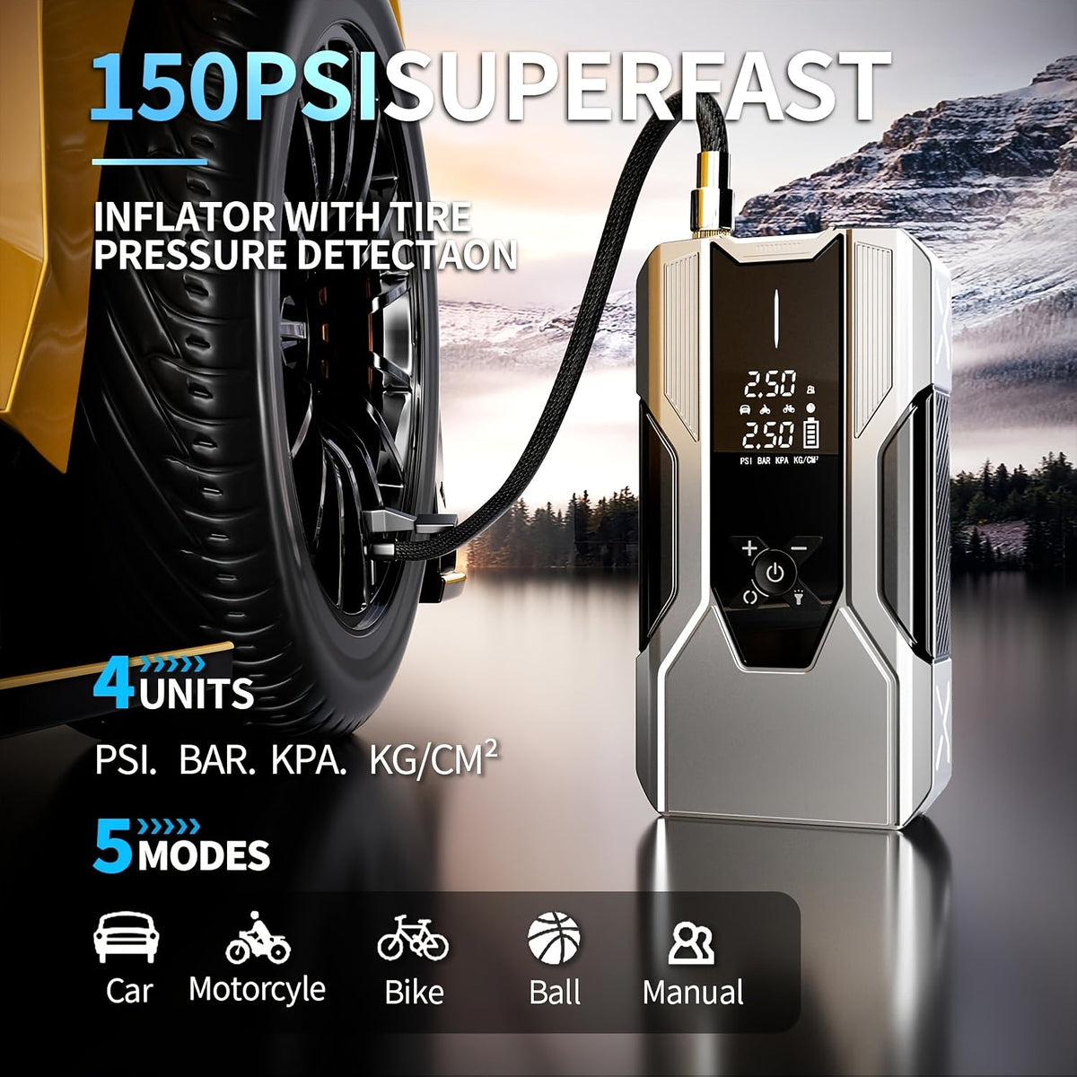 Jump Starter 10000A 12-in-1 – Portable Car Battery Booster with Air Pump, Flashlight & Power Bank for Cars, SUVs, Motorcycles & Diesel Engines