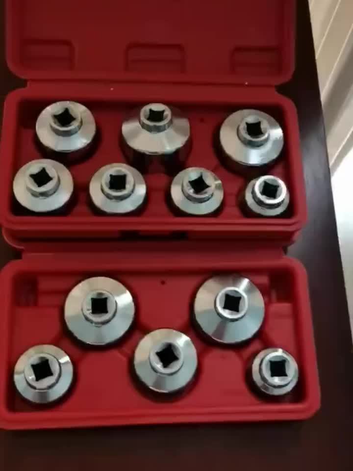 Oil Filter Socket Wrench Set 7-Piece – 24mm to 38mm CR-V Steel, 3/8" Drive Hex Cap Wrench Kit for Oil Changes, Universal Fit