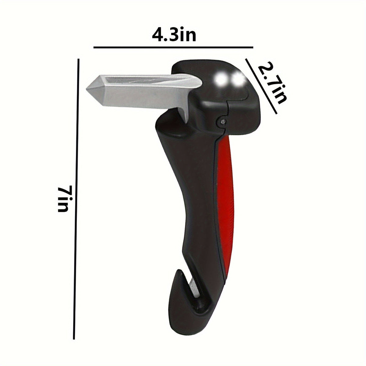 Car Door Assist Handle for Elderly & Disabled 3-in-1 Portable Grab Bar with LED Light Seat Belt Cutter Window Breaker Aluminum Alloy