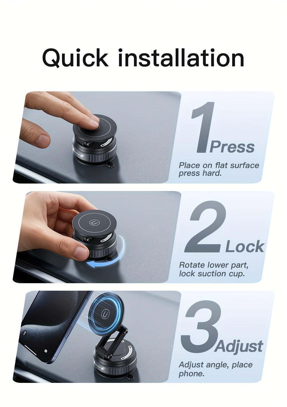Magnetic Car Phone Mount 360° Rotation – Foldable Universal Holder for iPhone 16 15 14 12 & All Smartphones, Portrait & Landscape