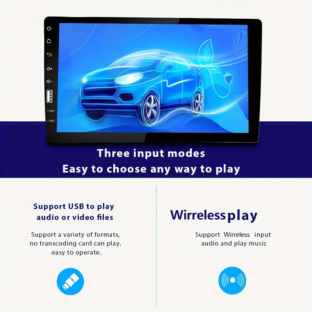 Hikity 1 DIN Car Stereo 9-Inch HD Touch Screen, MP5 Player, USB TF Card, Universal Autoradio Multimedia — Optional Rear View Camera